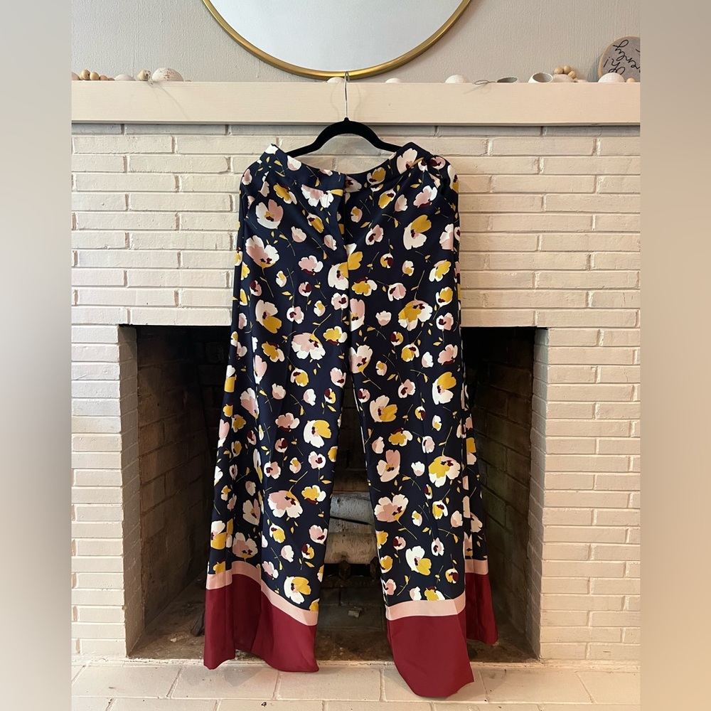 Vintage Boden Floral Pattern Wide Leg Pants
